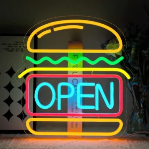 open neon sign